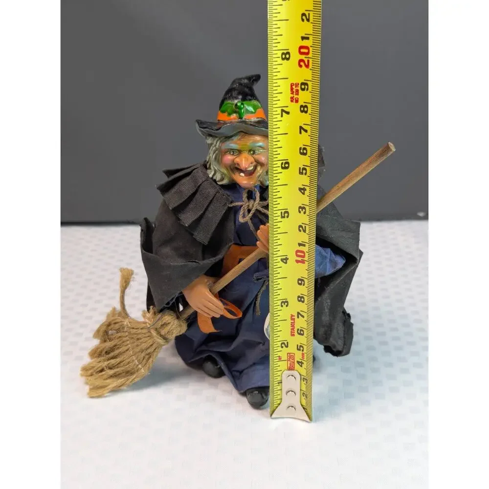 Vintage 80s Halloween Old Hag Witch Figurine Paper Mache